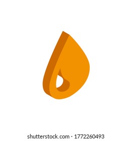 Vector isometric  icon  a drop on a white background