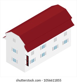 Vector isometric icon hotel building. 3d city infrastucture