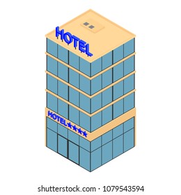 Vector isometric icon hotel building. 3d city infrastucture