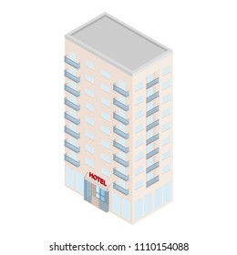 Vector isometric icon hotel building. 3d city infrastucture