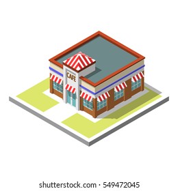 Icono isométrico vectorial Icono infográfico 3d edificio