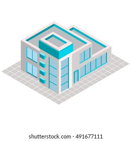 Vector isometric icon representing city office building
