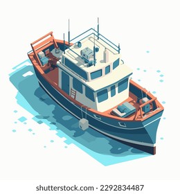 Vector isometric icon set or infographic elements representing low poly cargo container ship, oil tanker ship, passenger cruise ship, ferry loaded with cars and oil platform