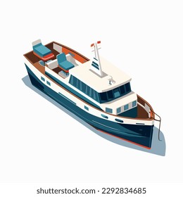 Conjunto de iconos isométricos vectores o elementos infográficos que representan buques de carga de bajo contenido de pólvora, buques petroleros, buques de crucero de pasajeros, transbordadores cargados de automóviles y plataformas petrolíferas