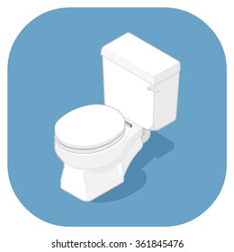 A vector isometric Icon of a toilet lavatory. 
Isometric Toilet vector icon illustration.
Bathroom Hygiene Concept.