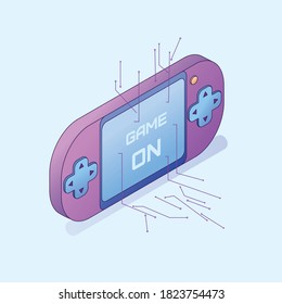 vector isometric illustration of gamepad.