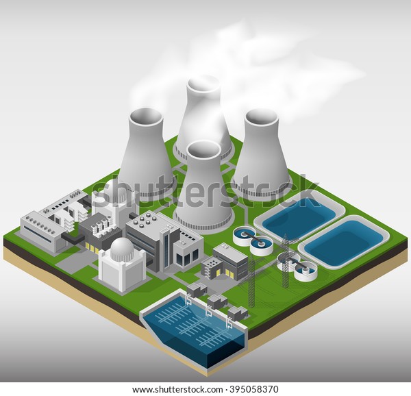 原子力発電所のベクター画像アイソメイラスト のベクター画像素材 ロイヤリティフリー