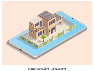 vector isometric illustration of smart house
