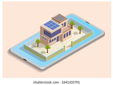 vector isometric illustration of smart house