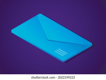 Ilustración vectorial isométrica de la envoltura volumétrica o de la ilustración de la letra.