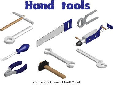 Vector isometric image of Hand Tools