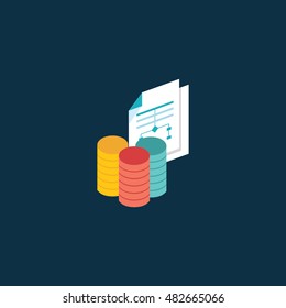 Vector isometric infographic elements. Flat arrows and graphs with shadows