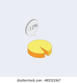 Vector isometric infographic elements.3d bar and pie charts.Vector illustration
