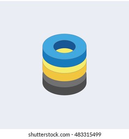 Vector isometric infographic elements.3d bar and pie charts.Vector illustration