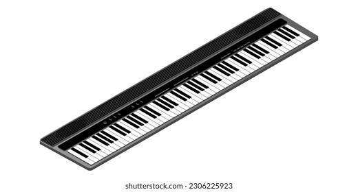 Vector isometric keyboard musical instrument: digital piano