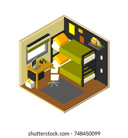 vector isometric kids room