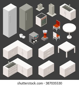 Vector Isometric Kitchen Set 