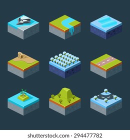 Vector of Isometric Landscape set