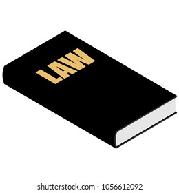 Vector isometric law book icon. Legal judge book. Judgment concept