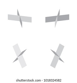 Vector isometric letters X in various foreshortening views. Edge outline alphabet.