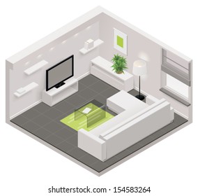 Vector Isometric Living Room Icon