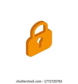 Icono de bloqueo isométrico vector en fondo blanco