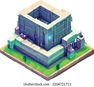 Vector isometric low poly city