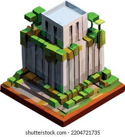 Vector isometric low poly city