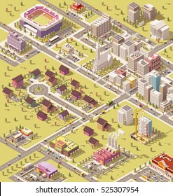 Vector Isometric Low Poly City Infrastructure