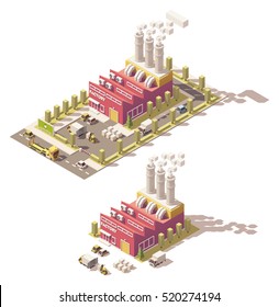 Vector Isometric Low Poly Factory