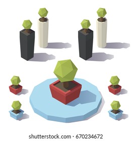 Vector isometric low poly Houseplant. Vector low poly illustration.