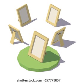 Vector isometric low poly Photo Frame.