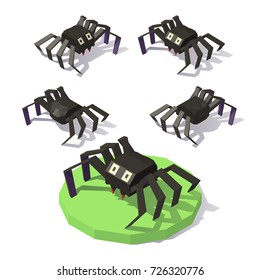 Vector Isometric Low Poly Spider Halloween Stock Vector (Royalty Free ...