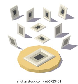 Vector isometric lowpoly Picture Frame. Vector low poly illustration.
