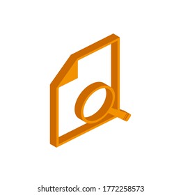 Vector isometric magnifier icon on a white background