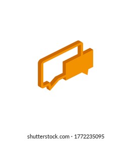 Vector isometric message icon on a white background