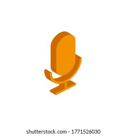 Vector isometric microphone icon on a white background.