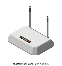 Vector isometric modem icon, 3d illustration