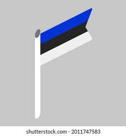 Vector isometric National Flag of the Republic of Estonia