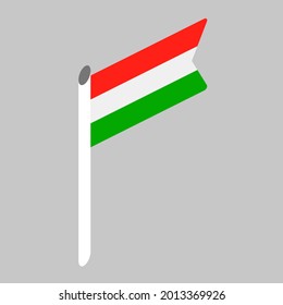 Vector isometric national flag of the state of the Hungary