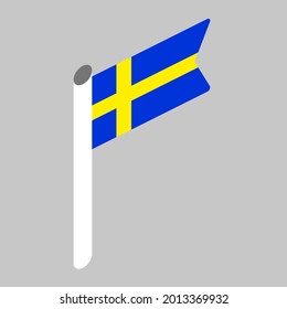 Vector isometric national flag of the state of the Sweden