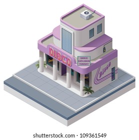 Vector Isometric Nightclub Building