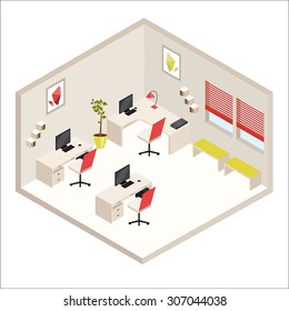 vector isometric office room