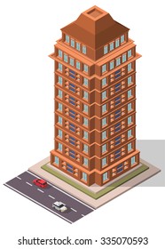 Vector Isometric Office Workplace Building for map
