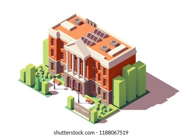 Vector isometric old university or college building