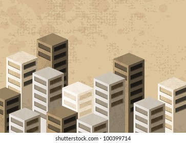Vector is an isometric on the urban theme in vintage style