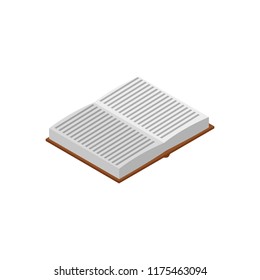 Vector isometric open book illustration. 