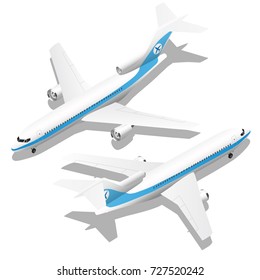 Vector isometric passenger jet. Plane icon.