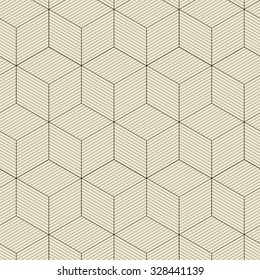 Vector isometric pattern. Vector seamless pattern. Repeating geometric tiles and squares. Minimalistic rhombus texture. Regular simple print on beige background. Modern graphic design.