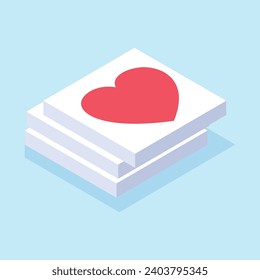Vector isometric poker card isolated on white background
